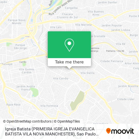 Igreja Batista (PRIMEIRA IGREJA EVANGELICA BATISTA VILA NOVA MANCHESTER) map