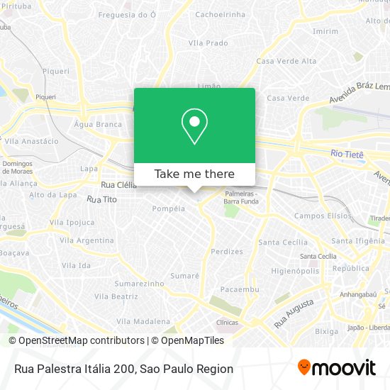 Mapa Rua Palestra Itália 200