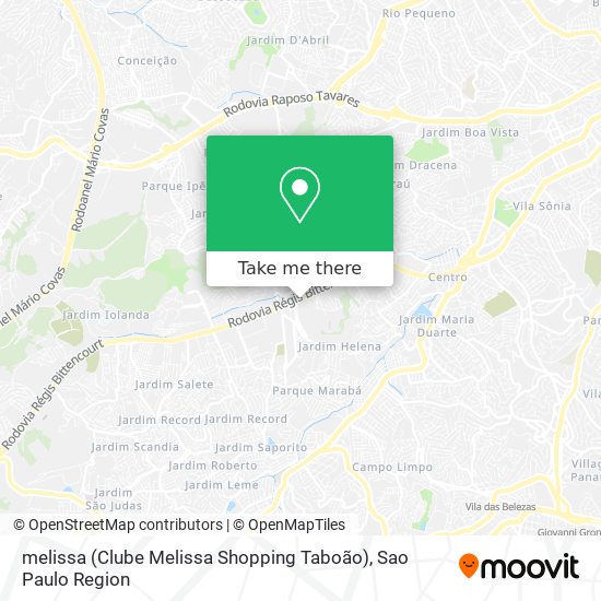 Mapa melissa (Clube Melissa Shopping Taboão)