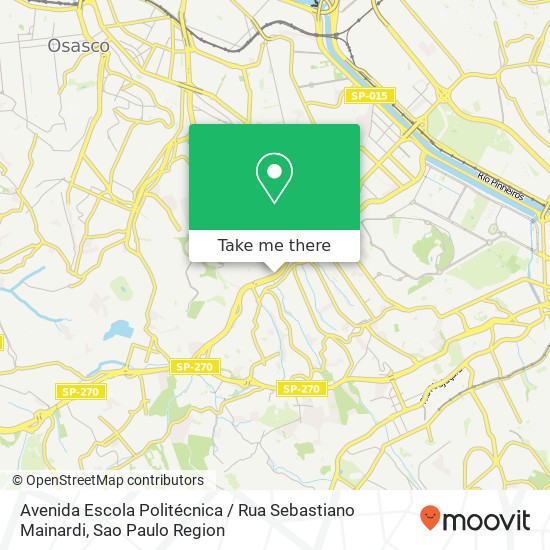 Mapa Avenida Escola Politécnica / Rua Sebastiano Mainardi