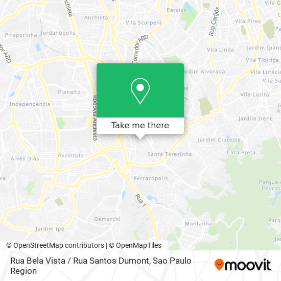 Mapa Rua Bela Vista / Rua Santos Dumont