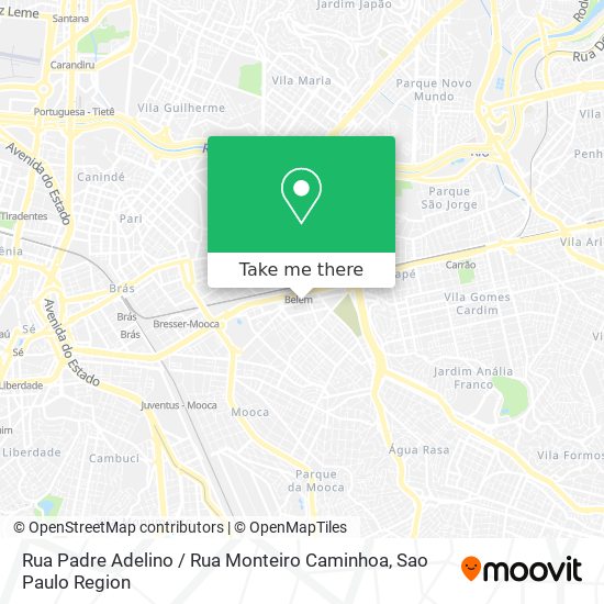 Mapa Rua Padre Adelino / Rua Monteiro Caminhoa