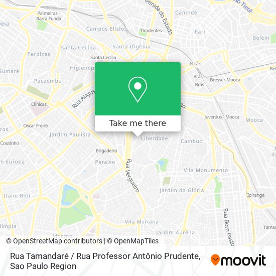 Mapa Rua Tamandaré / Rua Professor Antônio Prudente