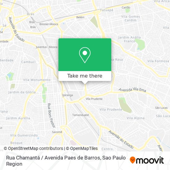Rua Chamantá / Avenida Paes de Barros map