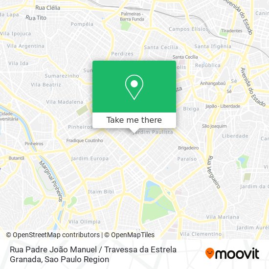 Rua Padre João Manuel / Travessa da Estrela Granada map