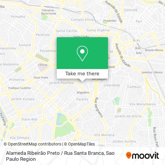 Alameda Ribeirão Preto / Rua Santa Branca map