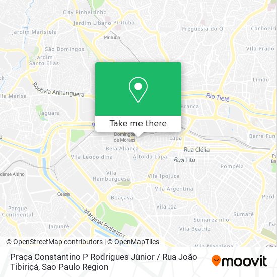 Mapa Praça Constantino P Rodrigues Júnior / Rua João Tibiriçá