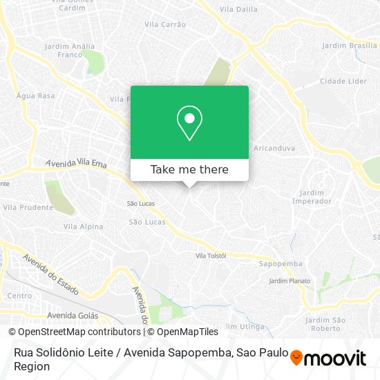 Rua Solidônio Leite / Avenida Sapopemba map