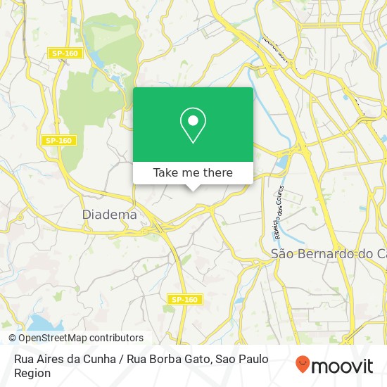 Mapa Rua Aires da Cunha / Rua Borba Gato