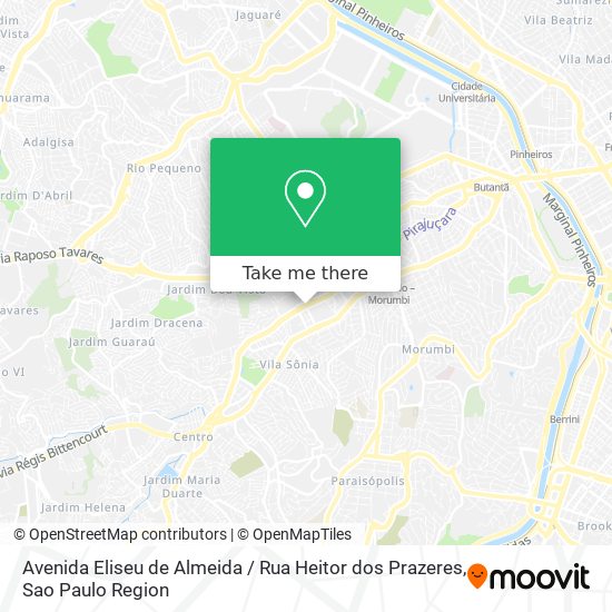 Mapa Avenida Eliseu de Almeida / Rua Heitor dos Prazeres