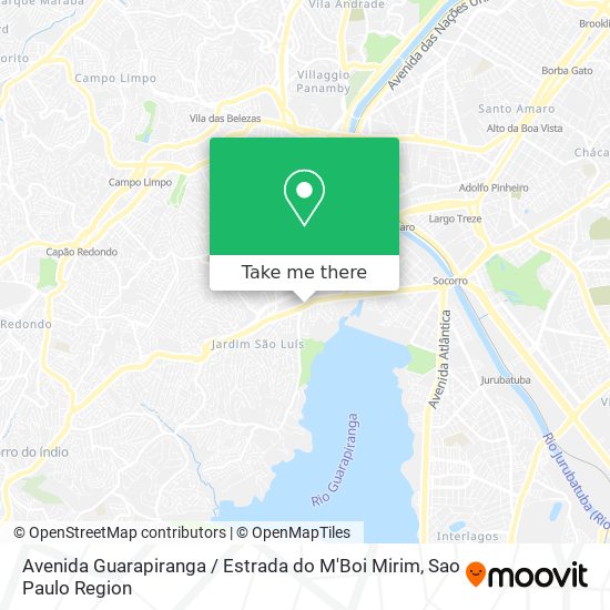 Mapa Avenida Guarapiranga / Estrada do M'Boi Mirim