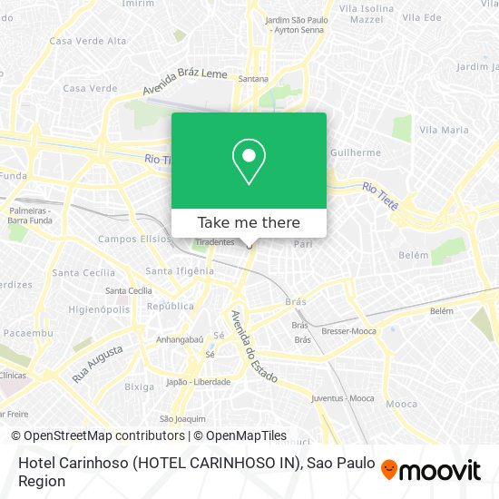 Mapa Hotel Carinhoso (HOTEL CARINHOSO IN)