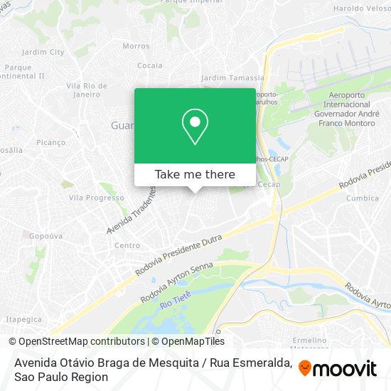 Mapa Avenida Otávio Braga de Mesquita / Rua Esmeralda