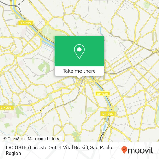 Mapa LACOSTE (Lacoste Outlet Vital Brasil)