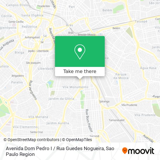 Mapa Avenida Dom Pedro I / Rua Guedes Nogueira