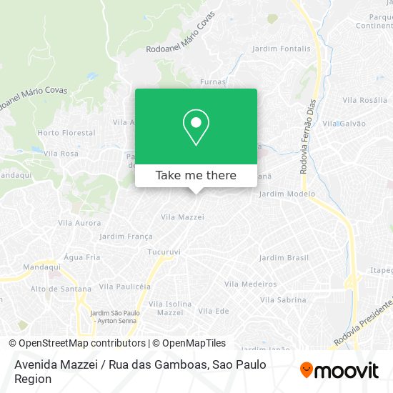 Avenida Mazzei / Rua das Gamboas map