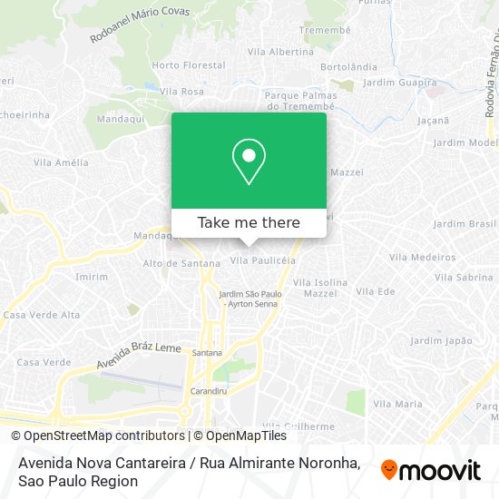 Avenida Nova Cantareira / Rua Almirante Noronha map