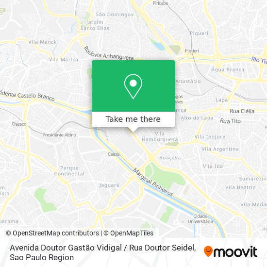 Avenida Doutor Gastão Vidigal / Rua Doutor Seidel map