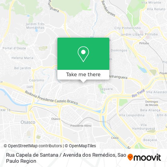Mapa Rua Capela de Santana / Avenida dos Remédios