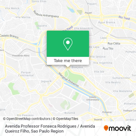 Mapa Avenida Professor Fonseca Rodrigues / Avenida Queiroz Filho