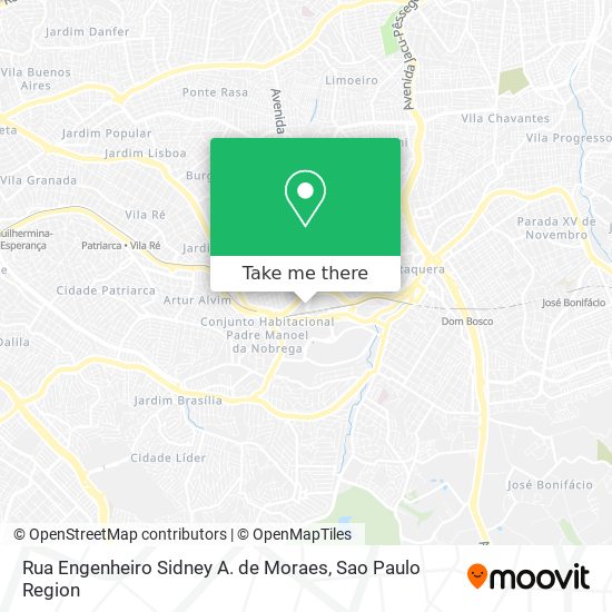 Mapa Rua Engenheiro Sidney A. de Moraes