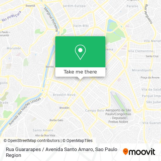 Rua Guararapes / Avenida Santo Amaro map