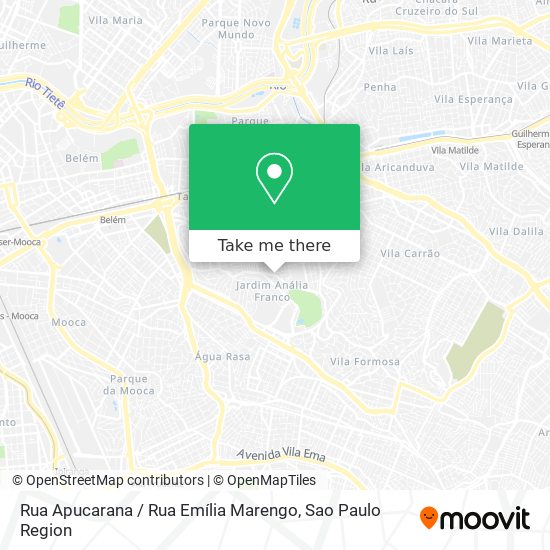 Mapa Rua Apucarana / Rua Emília Marengo