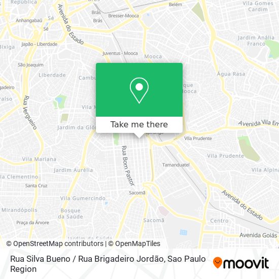 Mapa Rua Silva Bueno / Rua Brigadeiro Jordão