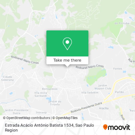 Estrada Acácio Antônio Batista 1534 map