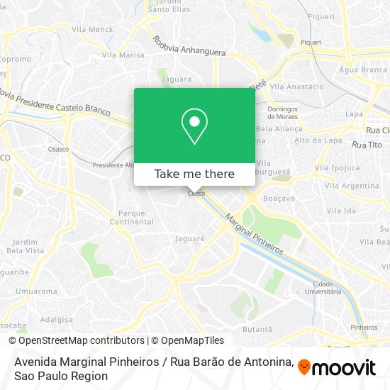 Avenida Marginal Pinheiros / Rua Barão de Antonina map