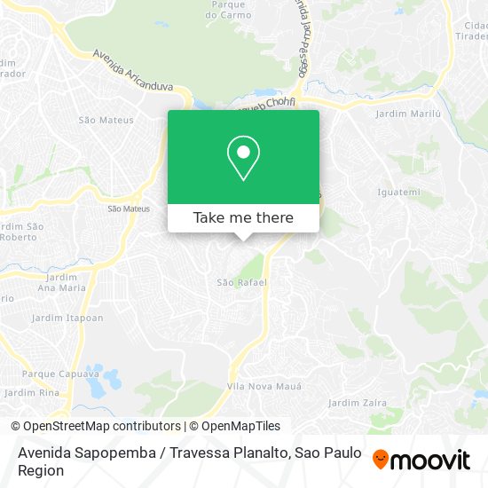Avenida Sapopemba / Travessa Planalto map