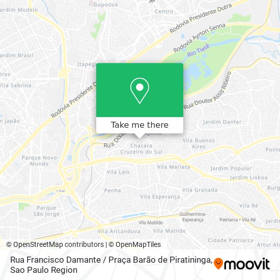Rua Francisco Damante / Praça Barão de Piratininga map
