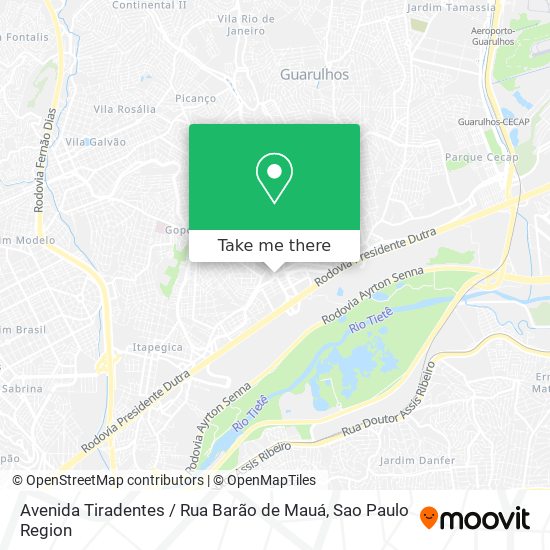 Mapa Avenida Tiradentes / Rua Barão de Mauá