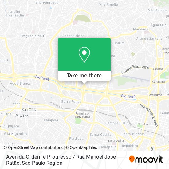 Mapa Avenida Ordem e Progresso / Rua Manoel José Ratão