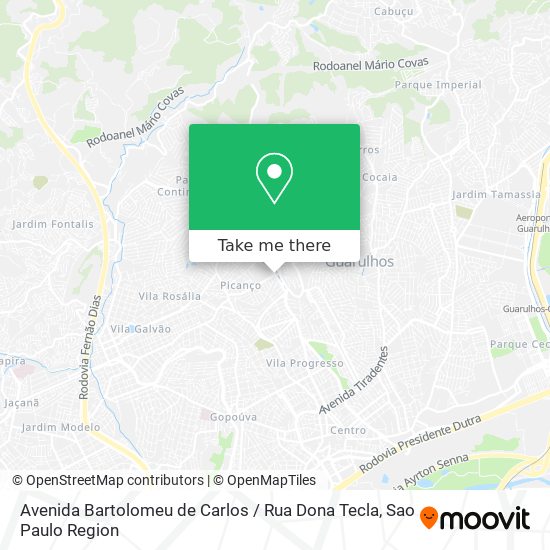 Mapa Avenida Bartolomeu de Carlos / Rua Dona Tecla