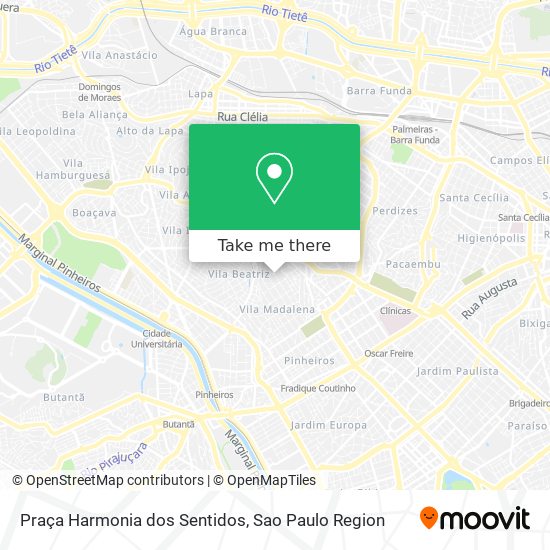 Mapa Praça Harmonia dos Sentidos