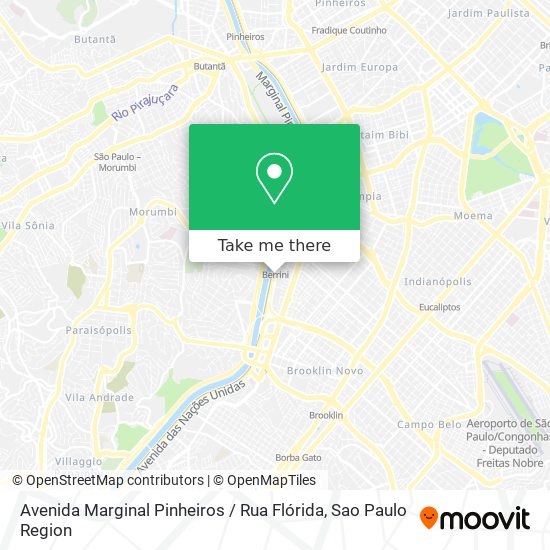 Mapa Avenida Marginal Pinheiros / Rua Flórida