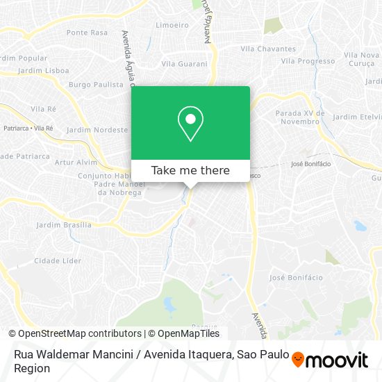 Mapa Rua Waldemar Mancini / Avenida Itaquera
