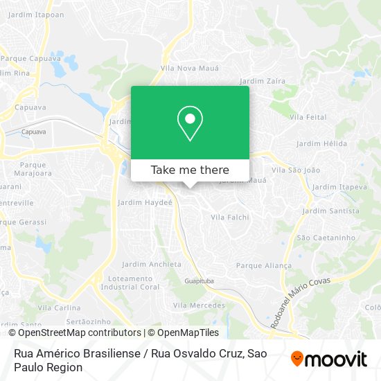 Mapa Rua Américo Brasiliense / Rua Osvaldo Cruz