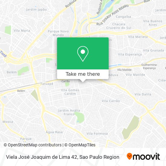 Mapa Viela José Joaquim de Lima 42