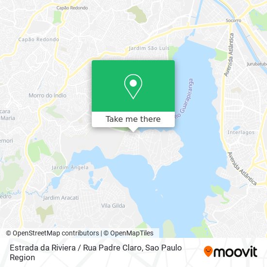 Mapa Estrada da Riviera / Rua Padre Claro