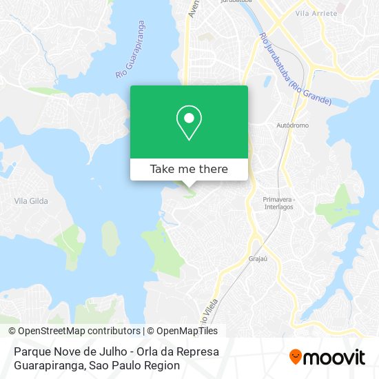 Mapa Parque Nove de Julho - Orla da Represa Guarapiranga