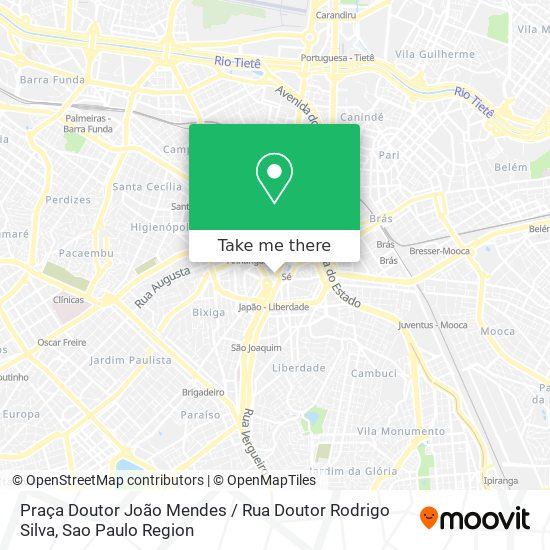 Mapa Praça Doutor João Mendes / Rua Doutor Rodrigo Silva