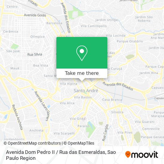 Mapa Avenida Dom Pedro II / Rua das Esmeraldas