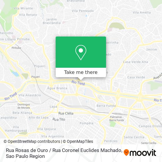 Mapa Rua Rosas de Ouro / Rua Coronel Euclides Machado