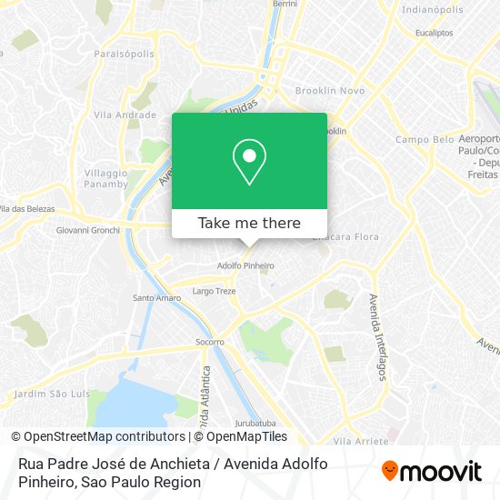 Mapa Rua Padre José de Anchieta / Avenida Adolfo Pinheiro