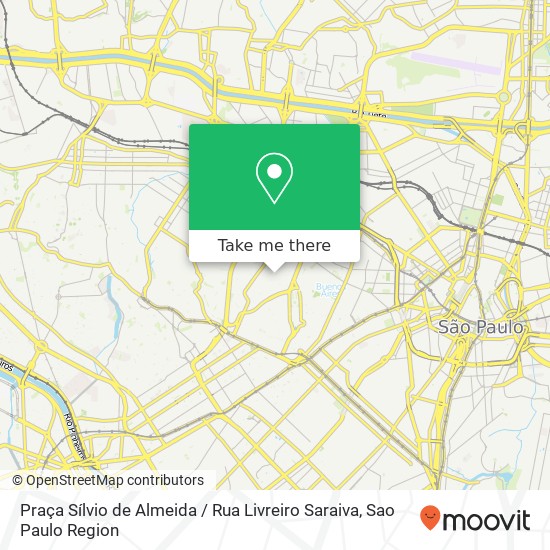 Mapa Praça Sílvio de Almeida / Rua Livreiro Saraiva