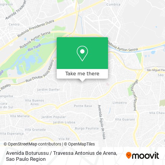 Mapa Avenida Boturussu / Travessa Antonius de Arena