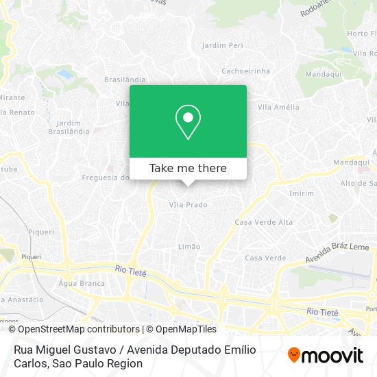Rua Miguel Gustavo / Avenida Deputado Emílio Carlos map
