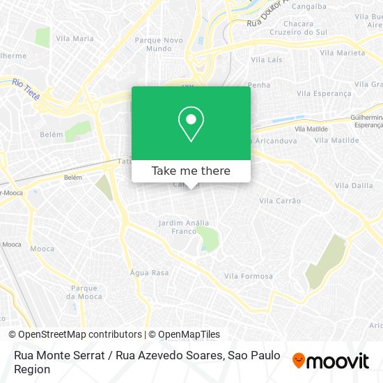 Mapa Rua Monte Serrat / Rua Azevedo Soares